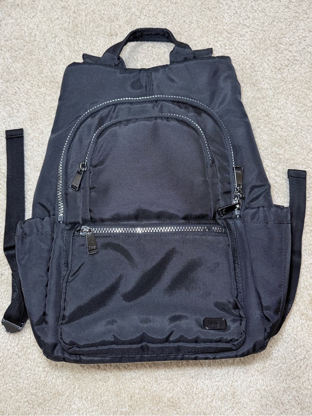 Lug hatchback black nylon everyday backpack infinity collection bag